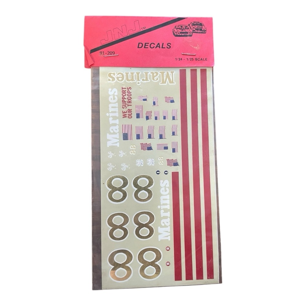 JNJ‎ decals 1/24 1/25 #88 Marines Mickey Gibbs 1991 Daytona 500 Desert Storm